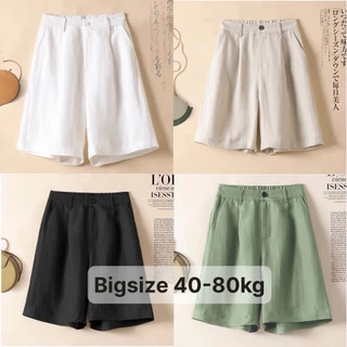 Quần Đùi Nữ Suông Ống Rộng Cạp Cao Bigsize ( 40- 100kg ), Quần Short Nữ - Mã Sooc đũi