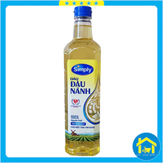 Dầu ăn Simply, Dầu đậu nành nguyên chất, giàu Omega 3,6,9 - chai 1 lít