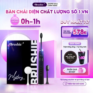 Bàn chải điện Brushie tích hợp máy rửa mặt, làm sạch 5 chế độ.  tần số rung 42000 lần