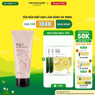 [DUY NHẤT 1.7]Sữa Rửa Mặt Làm Sáng Da Thefaceshop Rice Water Bright Cleansing Foam 100ml