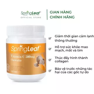 Bổ sung Vitamin C 500mg SpringLeaf giúp tăng sinh collagen sáng da và tăng đề kháng cơ thể (500 viên) [Date 03.25]