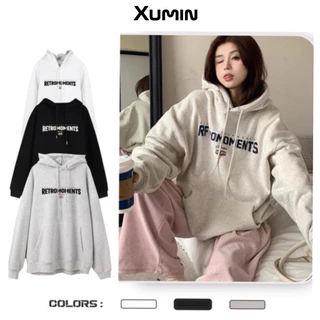 Áo Hoodie Nỉ Bông Form Rộng Nam Nữ Unisex Dáng Oversize Xám Tiêu In Chữ Retroments ( Hd xám)