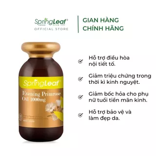 Tinh dầu hoa anh thảo cân bằng nội tiết tố nữ, hỗ trợ sức khỏe tổng thể SpringLeaf Evening Primrose Oil Úc 180 viên