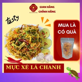 Mực xé sợi hấp lá chanh, mực hấp lá chanh, mực xé sợi tẩm gia vị, mực khô nhà làm ăn vặt đặc sản khô Đà Nẵng MANA FOODS