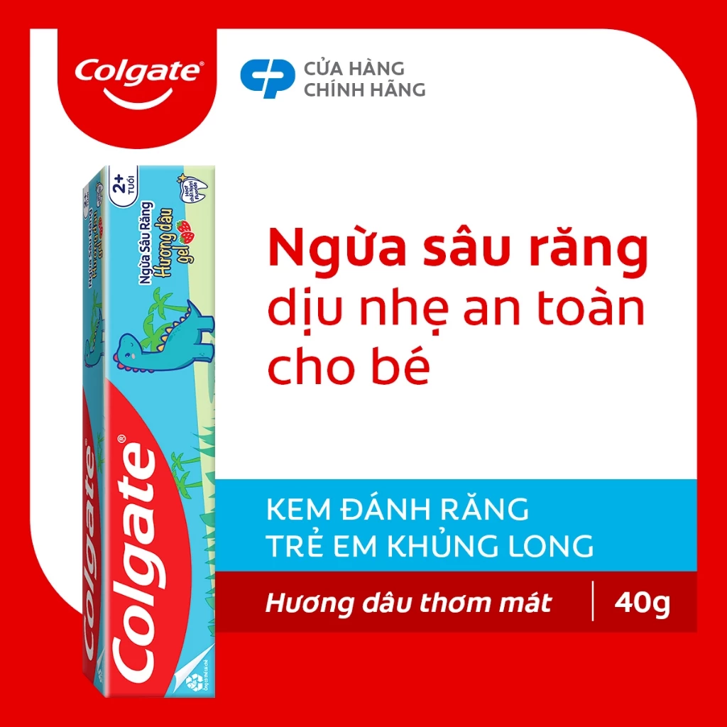 [HB gift] Kem đánh răng Colgate trẻ em khủng long hương dâu 40g