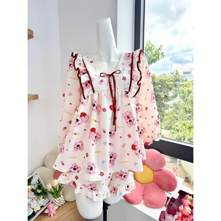 BỘ NGỦ ĐÙI VẢI ĐỦI NHẬT  BABYDOLL FORM DƯỚI 60kg