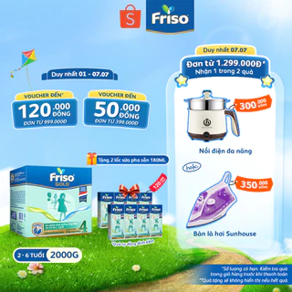 [Tặng 2 lốc sữa pha sẵn RTD 180ml] Sữa Bột Friso Gold 4 Hộp Giấy 2kg (Dành Cho Trẻ Từ 2 - 6 Tuổi)