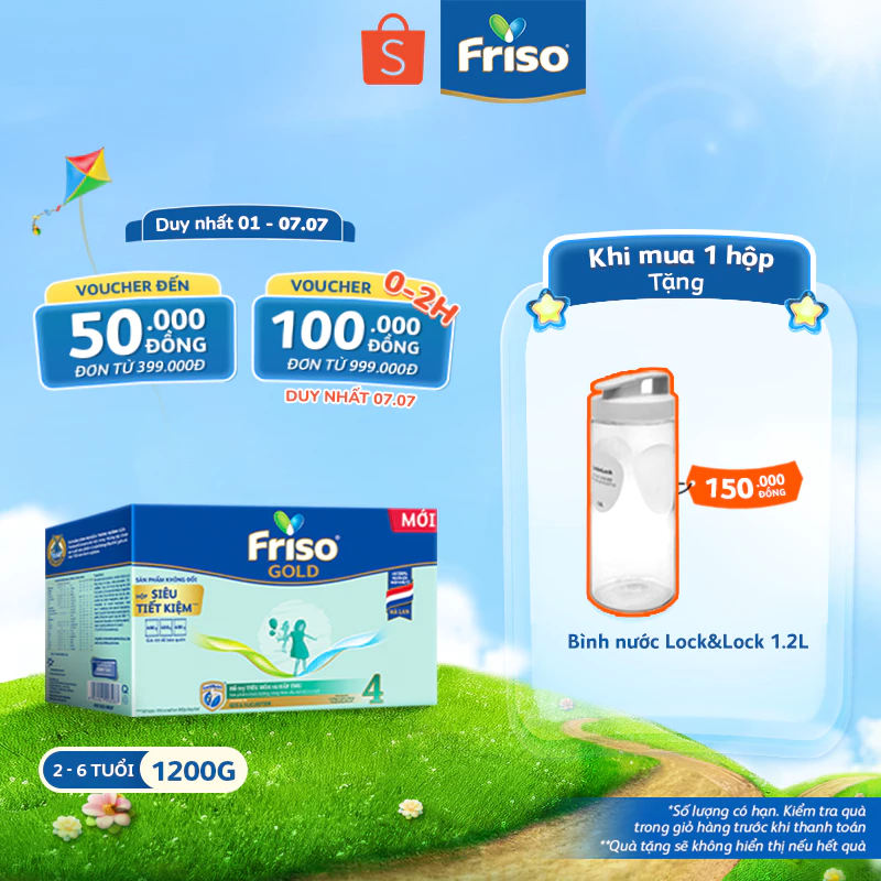 Sữa Bột Friso Gold 4 Hộp Giấy 1200G