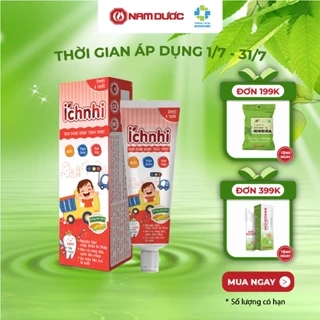 Kem đánh răng thảo dược Ích Nhi hương dưa gang tuýp 50g cho bé dưới 6 tuổi nuốt được bảo vệ răng sữa, ngừa sâu răng