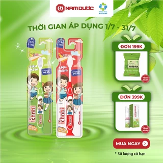 Bàn chải đánh răng cao cấp Ích Nhi cho trẻ em trên 6 tuổi lông siêu mềm mịn, chải sạch sâu, kháng khuẩn 99.9%