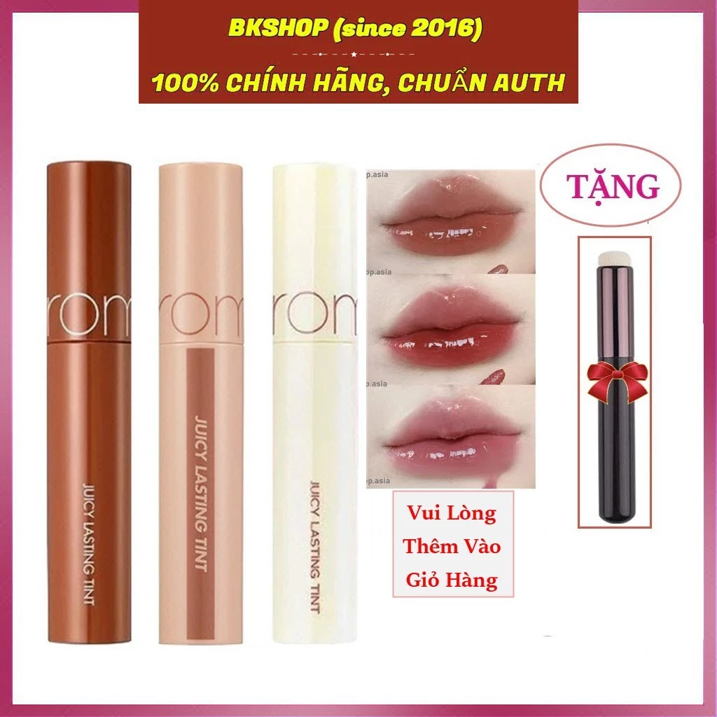 [Romand - Tặng Cọ] SonTint Bóng, Siêu Lì Romand Juicy Lasting Tint 5.5g Giúp Căng Mọng Môi