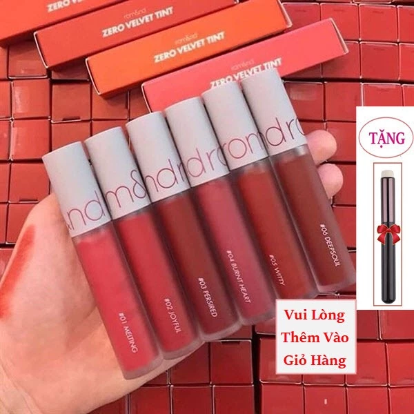 [Romand - Tặng Cọ] Son romand kem lì,lâu trôi Romand Zero Velvet Tint Full màu