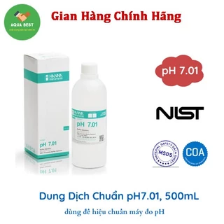 [Chính Hãng] Dung Dịch Chuẩn pH 7.01, Chai 500mL HI7007L, Thương hiệu Hanna