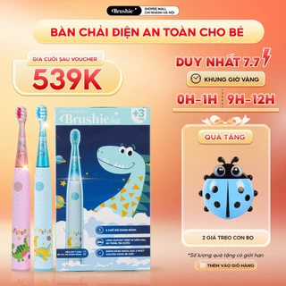 Combo 2 bàn chải điện cho bé Brushie Kids 3 chế độ siêu tiện lợi