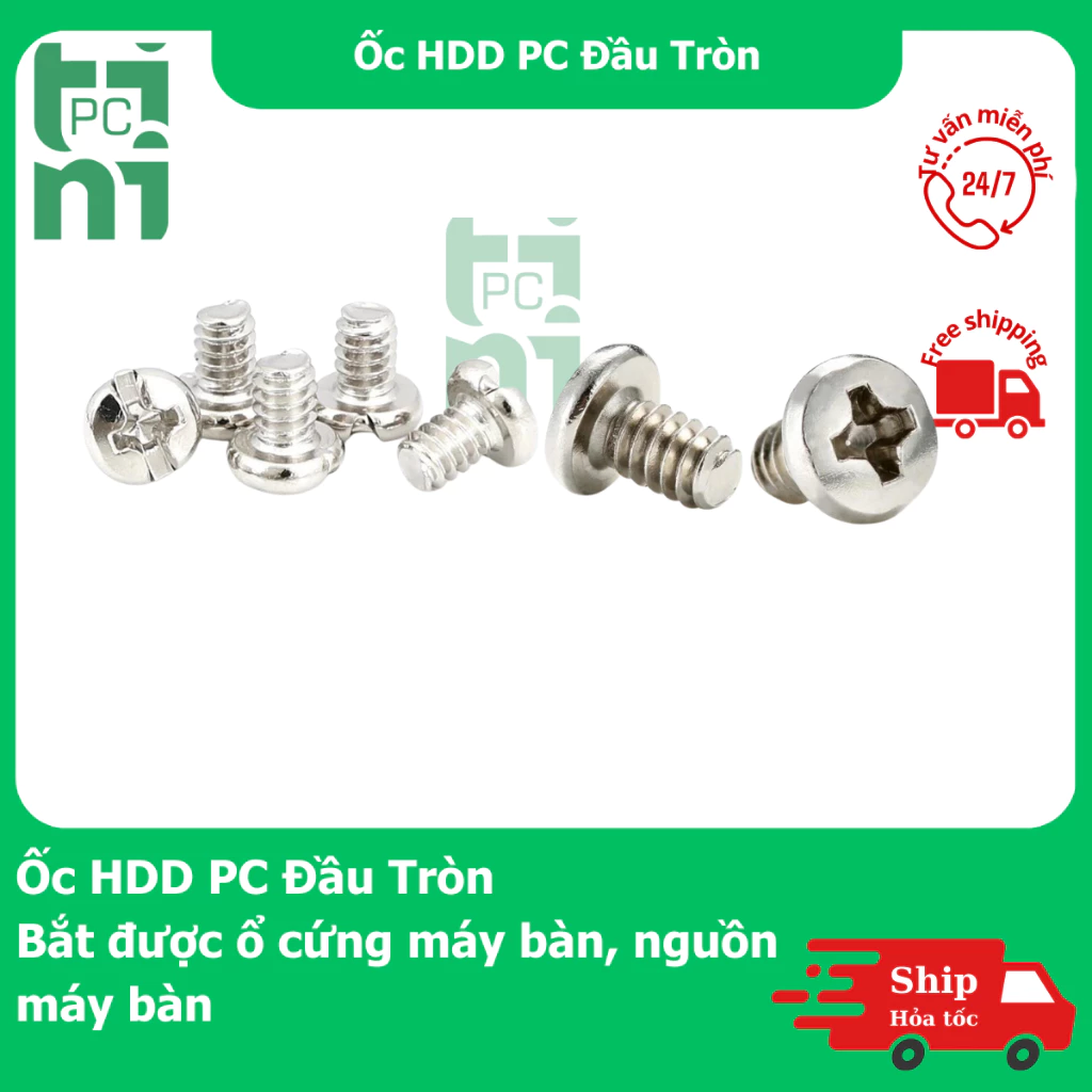Ốc Gắn Ổ Cứng HDD 3.5 Inch Cho Máy Tính Bàn Đầu Tròn Cố Định Linh Kiện PC