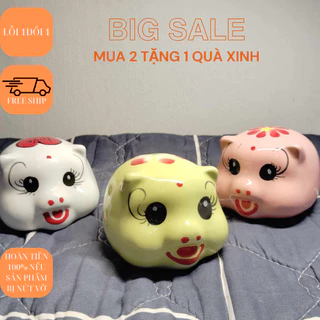 Heo đất, lợn đất tiết kiệm cánh tiên, heo đất mini cute Bát  Tràng ( hàng loại 1)