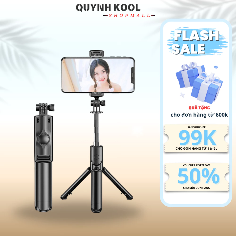 Gậy Chụp Hình Tự Sướng Hỗ Trợ Đèn Led 3 Chân Đa Năng Xoay Ngang Dọc Tiện Lợi Didooglt
