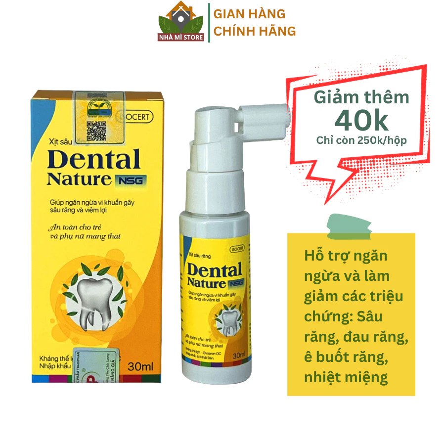 Xịt sâu răng Dental Nature hỗ trợ ngăn ngừa và làm giảm các triệu chứng về răng miệng