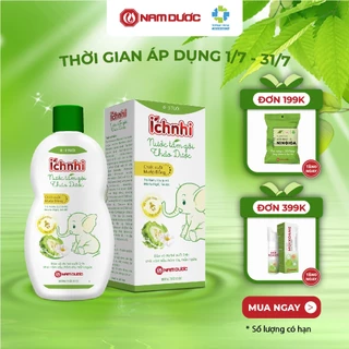 Nước tắm gội thảo dược Ích Nhi lọ 230ml (0-3 tuổi) bảo vệ bé suốt 24h ngừa rôm sảy, hăm da, mẩn ngứa