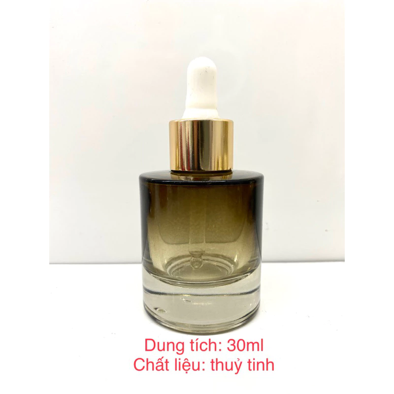 Chai thuỷ tinh chiết serum 30ml màu xanh rêu