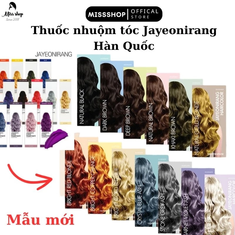 THUỐC NHUỘM TÓC JAYEONIRANG HÀN QUỐC MẪU MỚI