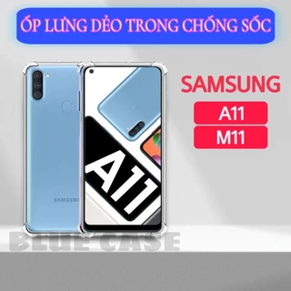 Ốp lưng Samsung A11, M11 chống sốc silicon dẻo trong, bảo vệ camera toàn diện