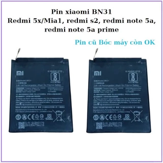 Pin xiaomi BN31 Redmi 5x/Mia1, redmi s2, redmi note 5a, redmi note 5a prime( Zin Tháo máy)