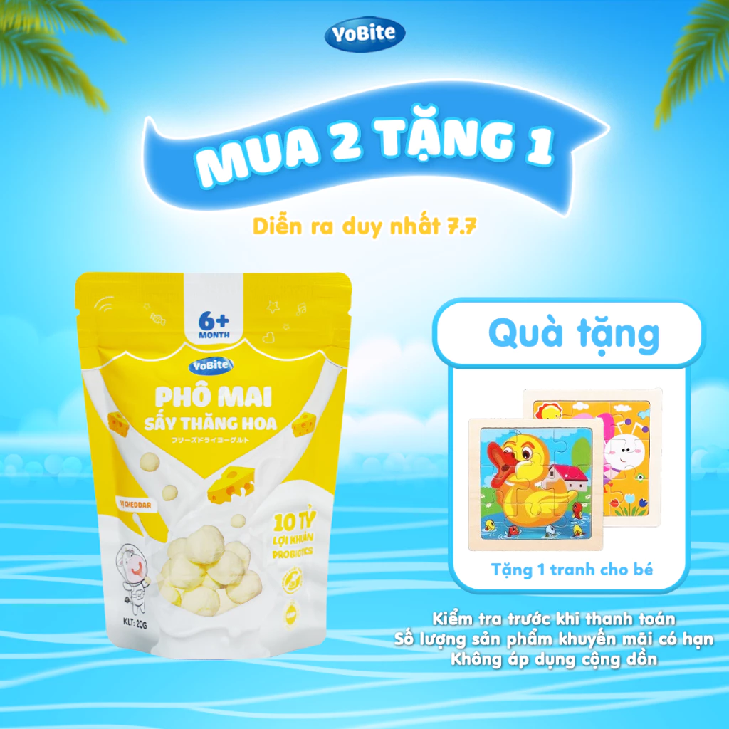 Phô Mai Sấy Thăng Hoa YoBite Kids - 20G