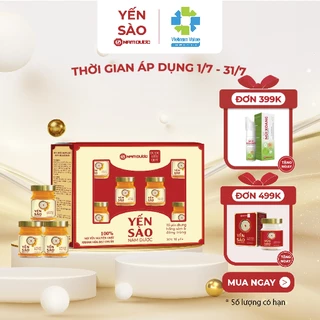 [ Hộp quà ] Set Yến chưng sẵn 6 Hũ - hồng sâm đông trùng hạ thảo - Yến sào Nam Dược - Khánh Hòa - Hũ 70ml, 30% tổ yến