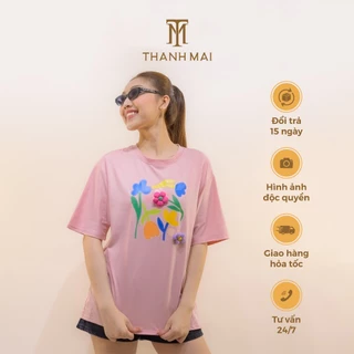 Áo thun nữ cổ tròn Thanh Mai Fashion chất cotton thoáng mát không xù bền màu thời trang dạo phố