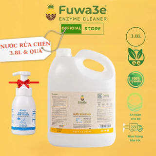 Nước rửa chén Fuwa3e 3.8L 100% Thiên nhiên An toàn cho bé, người có da nhạy cảm bảo vệ mội trường