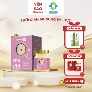 Yến sào Nam Dược tổ yến chưng hồng sâm và collagen-Hũ 70ml/30% tổ yến giúp đẹp da, ngăn ngừa lão hóa