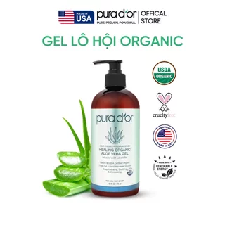 Gel Lô Hội Dưỡng Ẩm Healing Organic Aloe Vera Gel PURA DOR 473ml