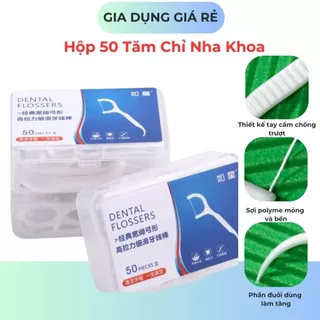 Hộp 50 Tăm Chỉ Nha Khoa Bảo Vệ Răng Miệng Chống Sâu Răng, Tăm Chỉ Nha Khoa