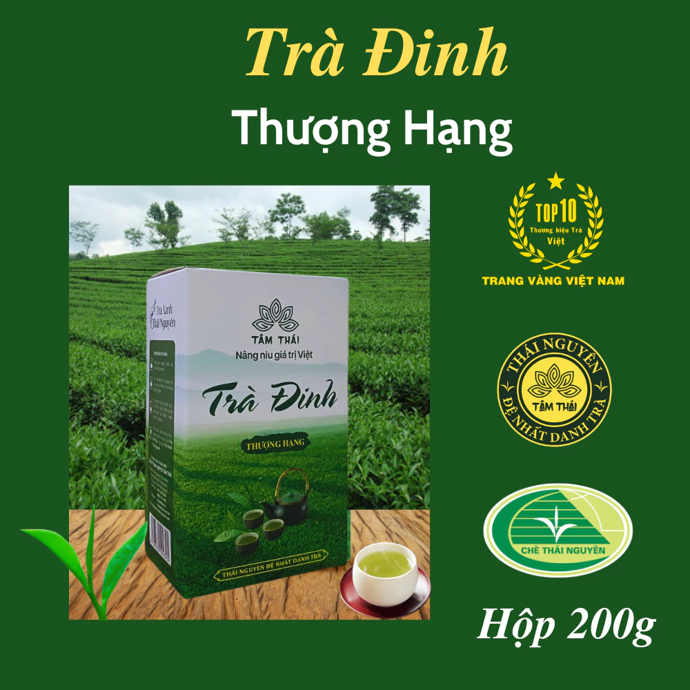 Trà Đinh Thái Nguyên Thượng Hạng hộp 200g Trà Tâm Thái Đinh Ngọc Trà Đinh Tân Cương Thượng Hạng H200g