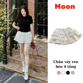 Chân váy ren bèo 4 tầng dáng ngắn siêu tôn dáng moonup