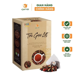 Trà gạo lứt Quê Việt thanh lọc gan, giải độc cơ thể nguyên liệu tự nhiên an toàn 600gr