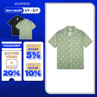 Áo sơ mi nam ngắn tay cổ vest BRUSH CUBAN SHIRT vải Silk Kate trẻ trung, sang trọng - HUSSIO