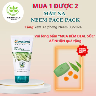 Mặt nạ đất sét lá neem đẩy mụn ẩn hút dầu thừa Himalaya Neem Face Pack 150ml