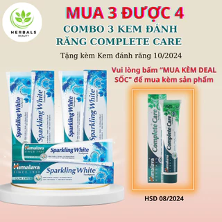 Set 3 kem đánh răng trắng sáng lấp lánh Himalaya Sparkling White Toothpaste 100gr