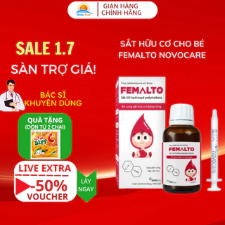 Sắt cho bé Femalto Novocare bổ sung sắt hữu cơ dạng giọt, không tanh, không gây táo bón shop Hello Sun