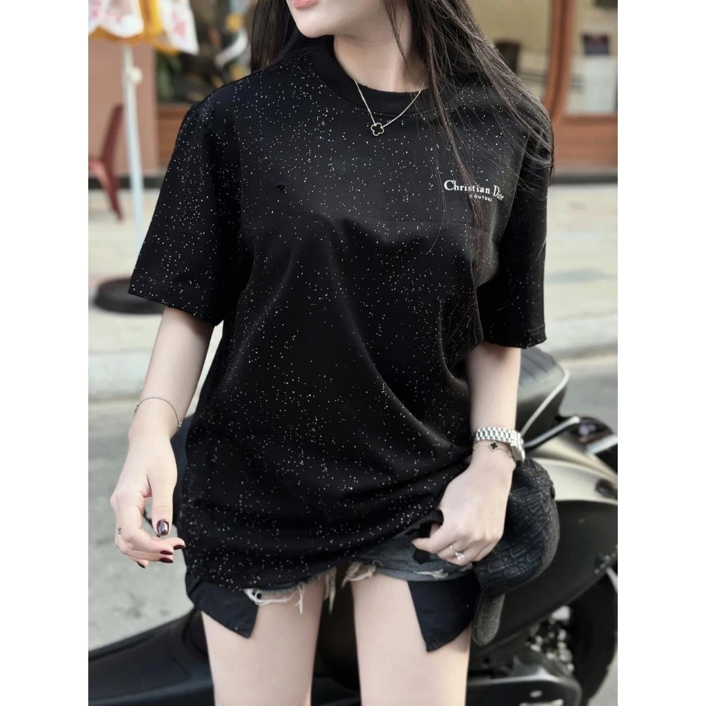 Áo Thun ĐÌ O In Chữ FULL KIM TUYẾN Siêu Nét Bản Rách Nhẹ Siêu Cấp Thoáng Mát Top Cổ Tròn Unisex