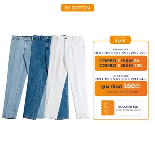 Quần Jeans Dài Nam Cao Cấp Jeans Light Blue Trousers 01 BY COTTON