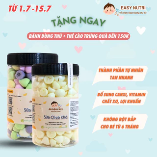 Combo con tiêu hóa khỏe cho bé 6 tháng sữa chua khô bổ sung lợi khuẩn, canxi, chất xơ, vitamin, tan nhanh - Ăn Dặm EASY