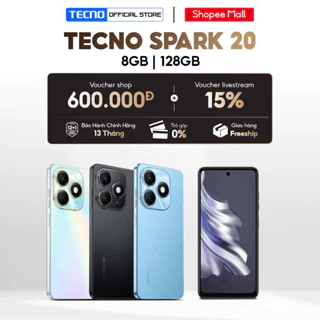 Điện thoại Tecno SPARK 20 (8+8)GB/128GB - Helio G85 | 5000 mAh | Sạc nhanh 18W