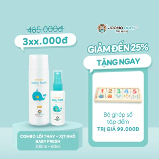 (Tặng bộ ghép tập đếm)Combo xịt diệt khuẩn, khử mùi chai nhỏ 60ml và lõi thay thế Baby Fresh an toàn cho bé - JOONA BABY