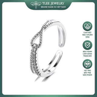 Nhẫn bạc nữ TLEE khối ghép nạm đá cá tính TleeJewelry A0284