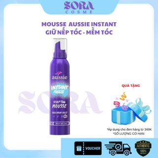 [Mẫu Mới] Mousse Aussie Instant Freeze Hair Kem mousse keo bọt giữ nếp tóc 170g