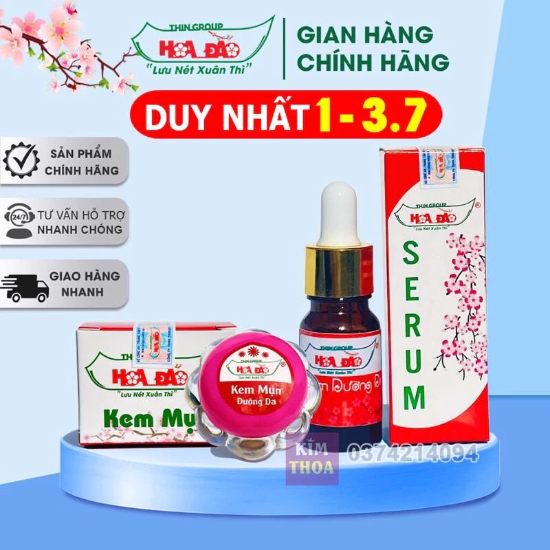 Combo dưỡng trắng da ngăn ngừa mụn Hoa Đào hiệu quả