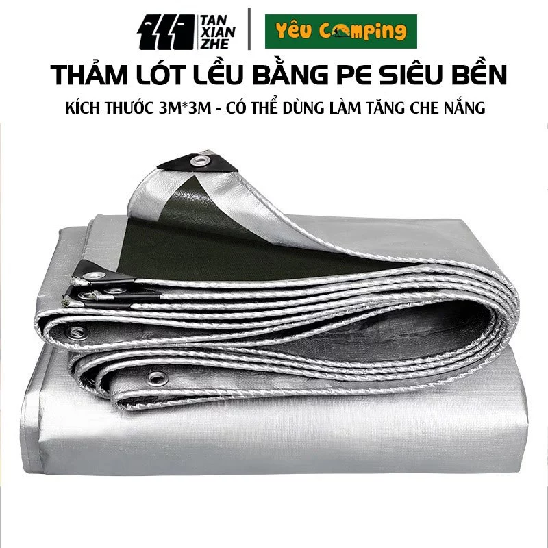 Thảm, bạt lót lều cắm trại TANXIANZHE, chống ẩm, cách nhiệt chất liệu PE siêu bền bảo hành 12 tháng